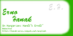 erno hanak business card